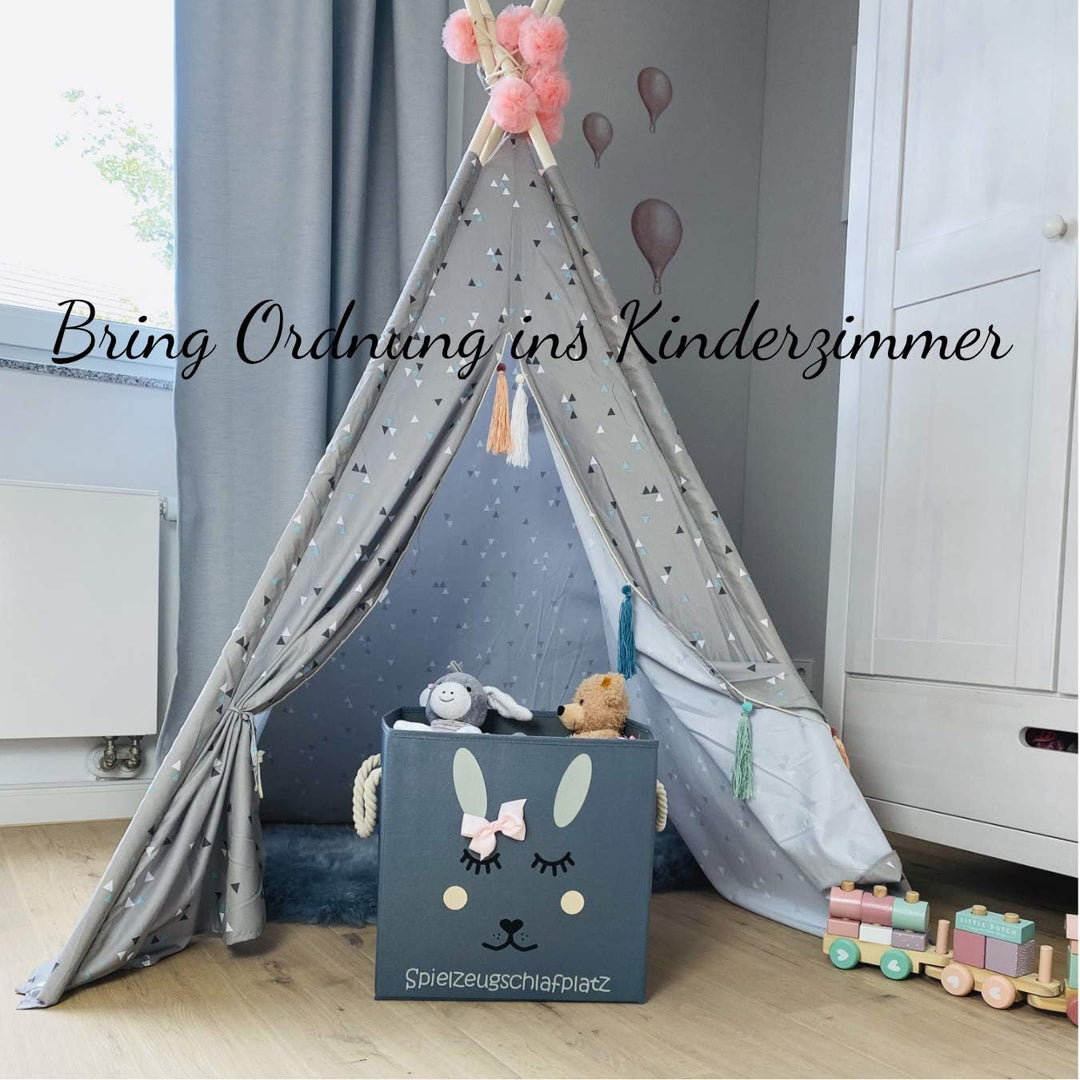Hase Aufbewahrungsbox grau für Kinder, Baby Aufbewahrungskorb, schöne praktische Spielzeugkiste für