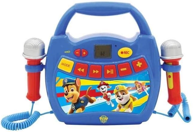 Lexibook MP300PAZ Paw Patrol, Chase & Marshall, Mein erster Karaoke Musikplayer mit 2 Spielzeugmikro