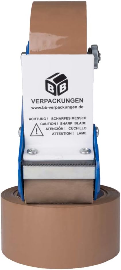 BB-Verpackungen 1 x Klebebandabroller Profi (verstellbare Rollenbremse, stabile Profi-Ausführung, Pr