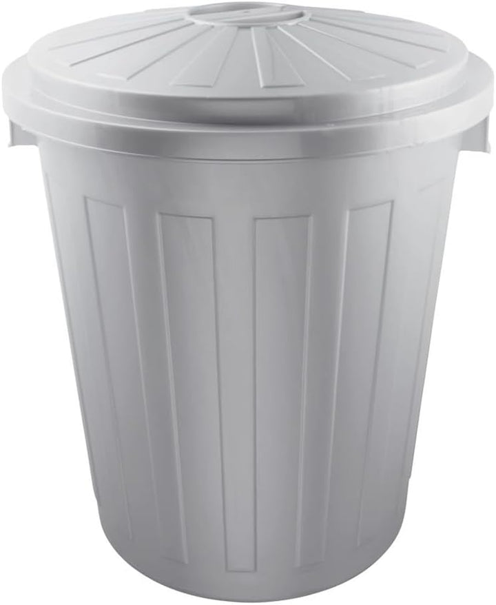 keeeper Supermax-Tonne mit Deckel, Polypropylen, 50 l, 50 x 55 x 50 cm, Mats, Silber 50 L Silber, 50