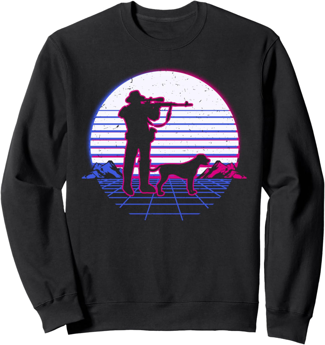 Jäger Jagen Jagd Hund Retro Vintage Sunset Geschenk Sweatshirt