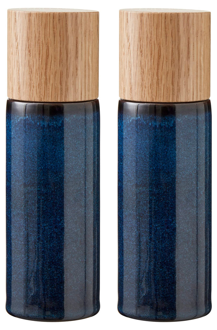 BITZ Salz- und Pfeffermühle, 2 Gewürzmühlen aus Steingut (Salzmühle + Pfeffermühle), 2er-Set, 16,7 c
