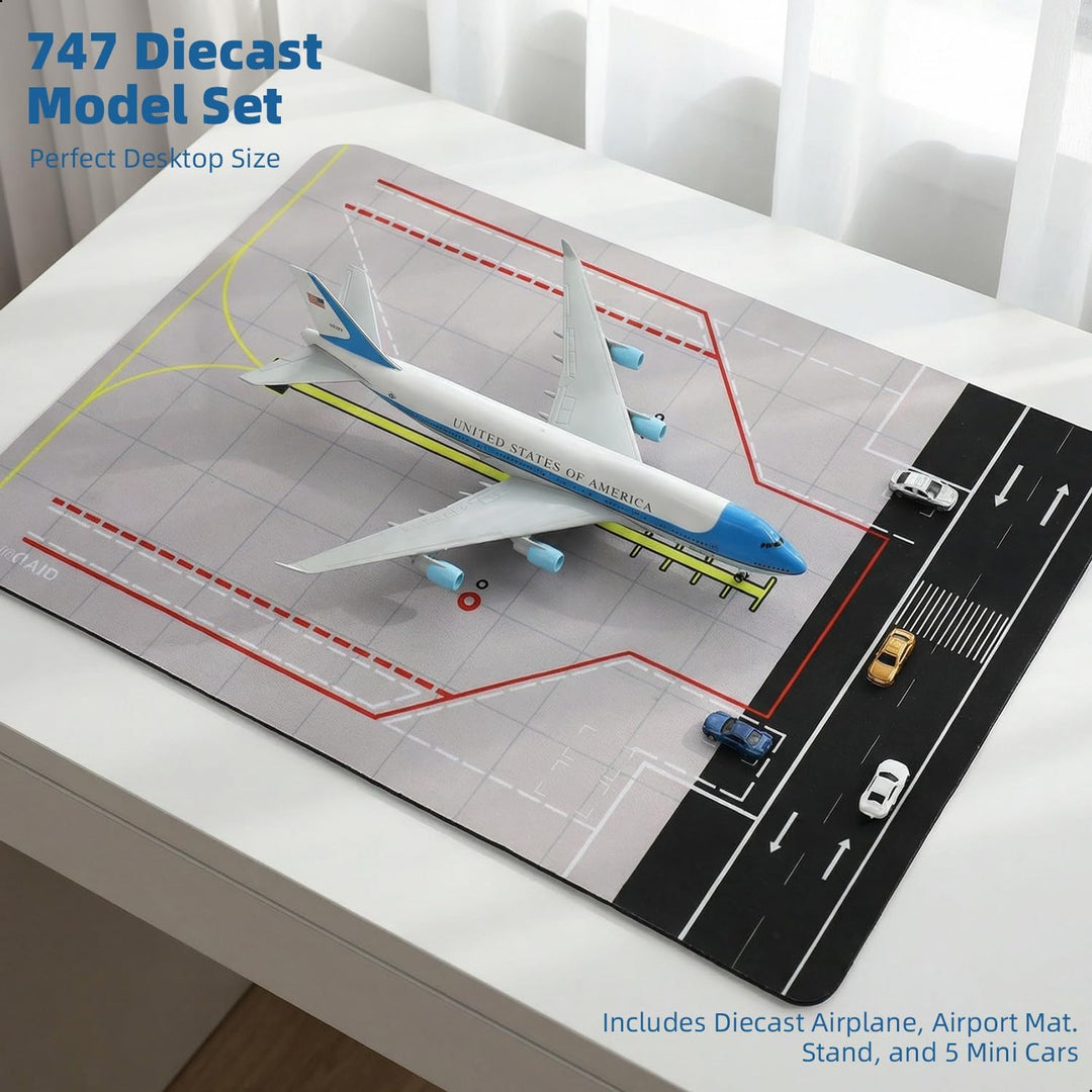 1/300 Air Force One 747 Flugzeugmodel Set Flughafen Matte Autos 05.air Force One 747, 05.air Force O