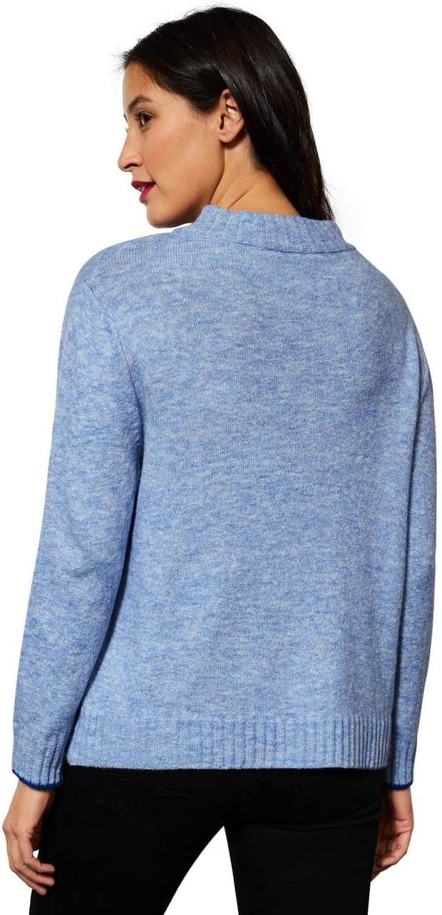 Street One Damen Strickpullover 38 Shiny Blue Melange, 38 Shiny Blue Melange