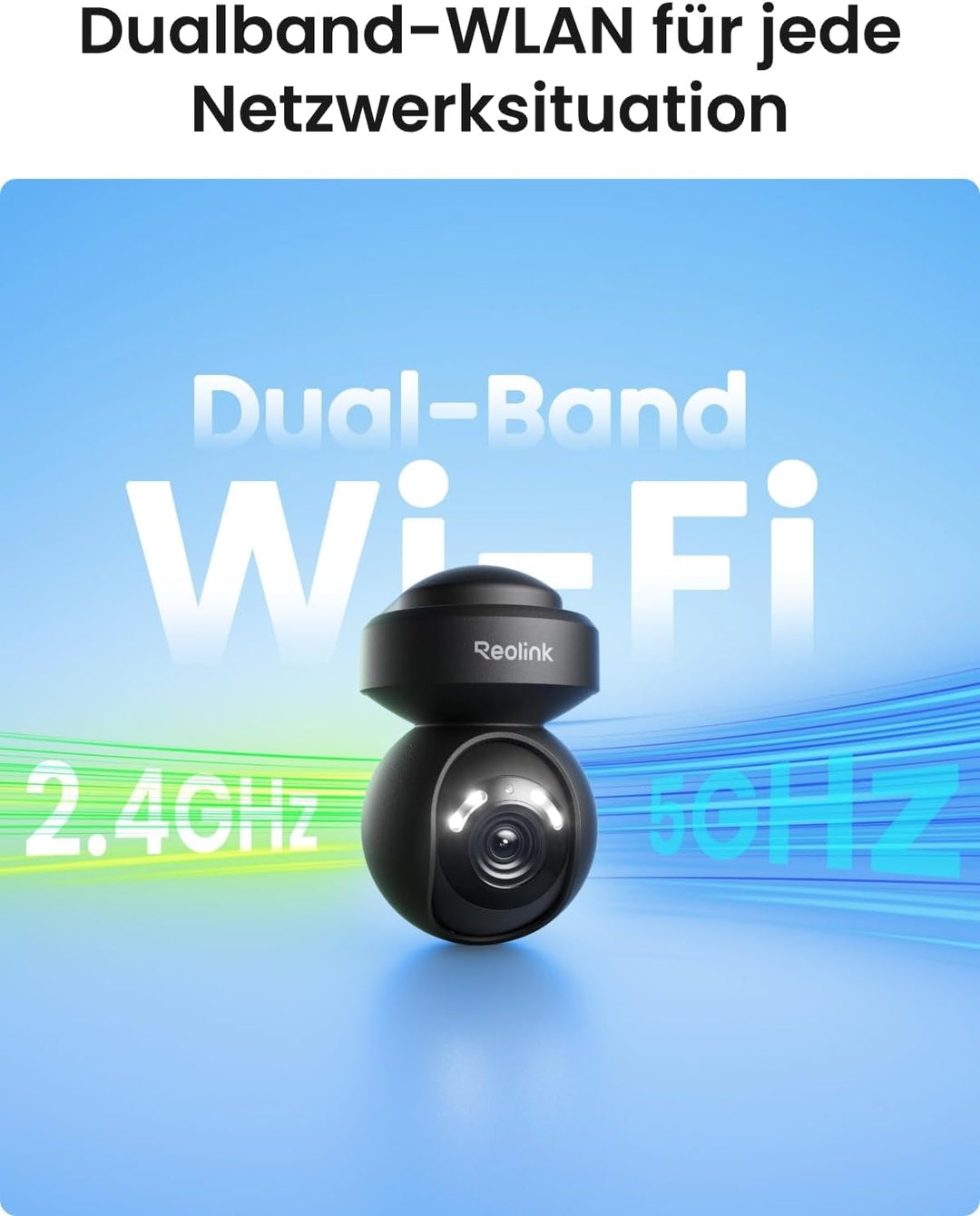 Reolink 5MP PTZ Überwachungskamera Aussen, 3X Optischer Zoom, 2,4/5GHz WLAN Kamera Outdoor mit Perso