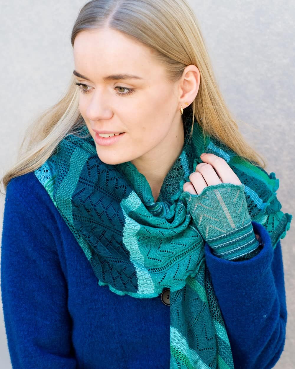invero, Merino Armstulpen Ruby Mehrfarbig, 100% Wolle Pfefferminz, Pfefferminz