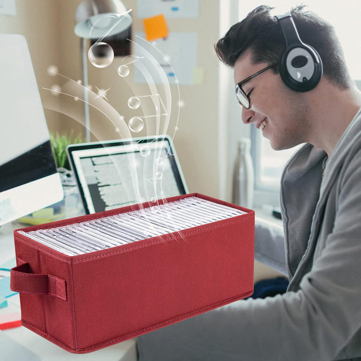 UENTIP CD-Aufbewahrungsbox, 1 Stück, CD-Hülle, 33,5 x 15 x 13,5 cm, Behälter für 30 CDs in vollen Ju