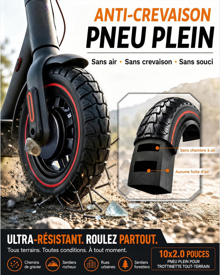 10 x 2,0 Zoll 10 x 2,125, 50/75-6,1 Vollreifen für Xiaomi Roller M365 Pro 2 EVERCROSS EV10K, 10 x 2/