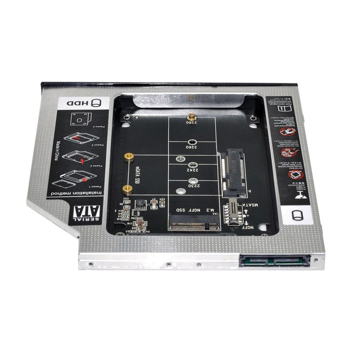 chenyang Universelles 9,5mm M.2 NGFF/mSATA SSD zu SATA Zweit SSD HDD Festplatten Caddy Upgrade Erwei