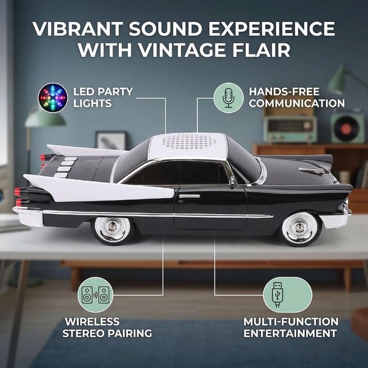 Tangxi Retro Oldtimer Bluetooth Lautsprecher, Tragbarer Kabelloser Automodell Lautsprecher mit LED L