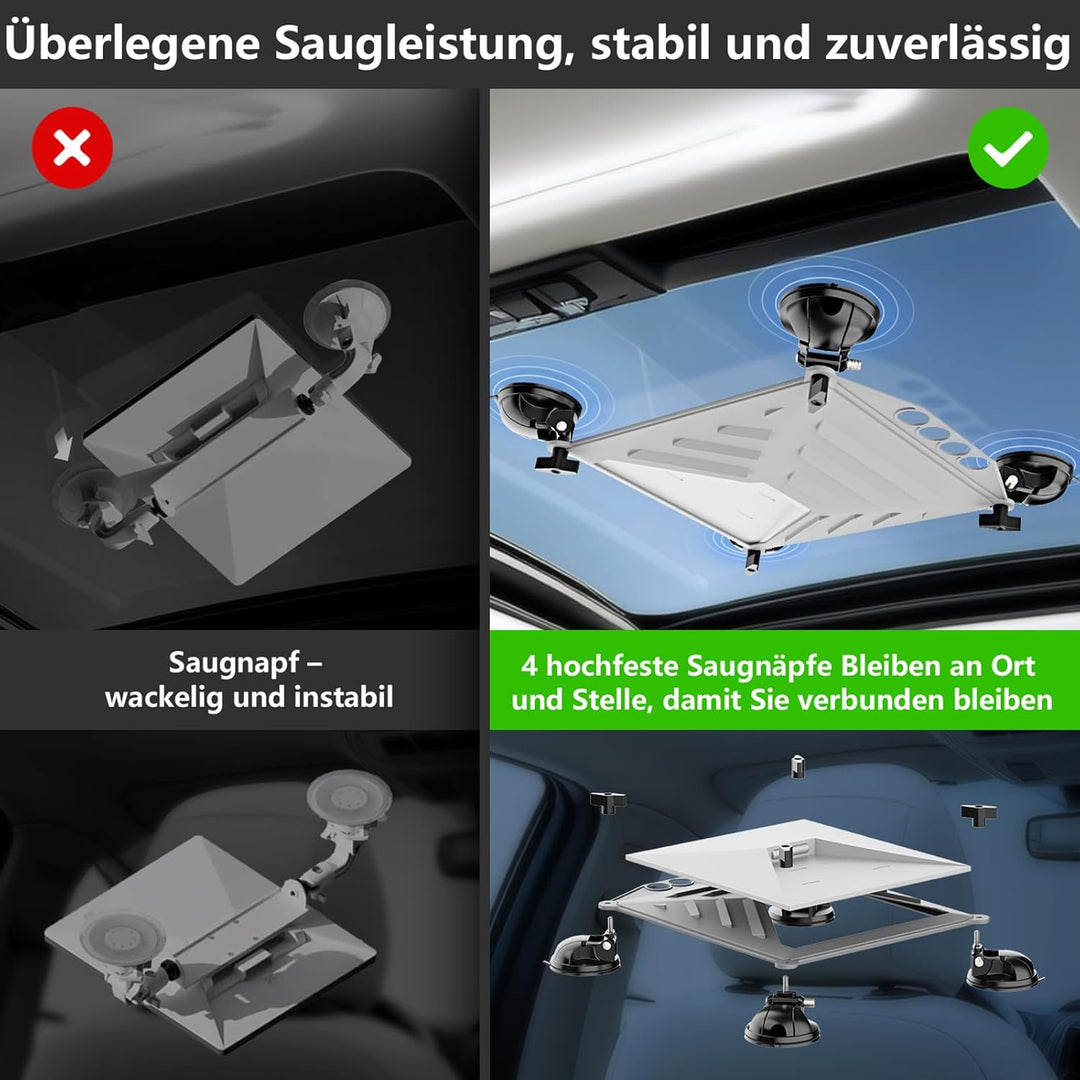 Magicbox Starlink Mini Autohalterung mit 4 Saugnäpfe Saugkraft 30kg, für Auto, Wohnmobil, Boot und L