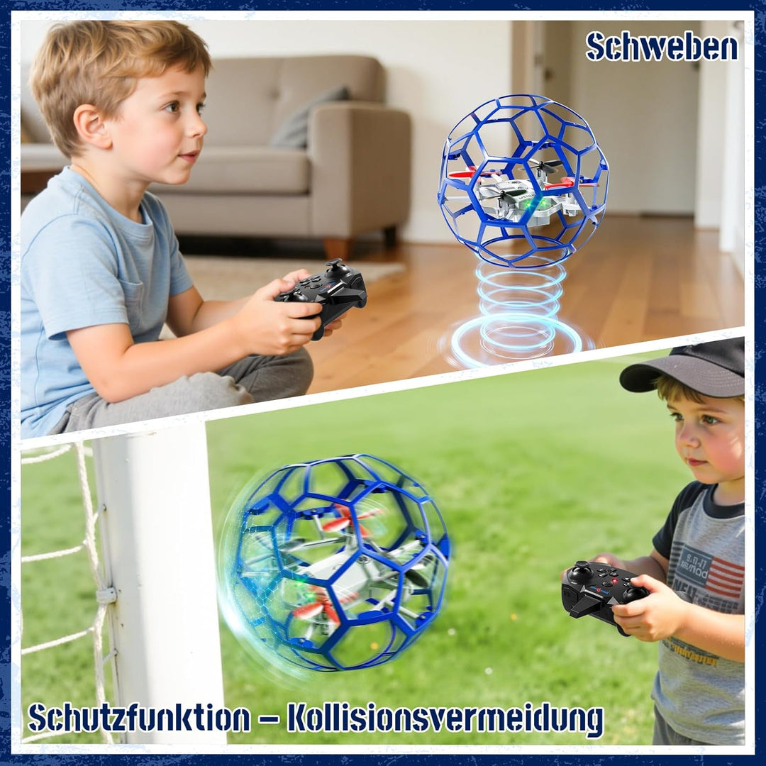 Ferngesteuerte Drohnen für Kinder 8–12 Jahre, 2,4 GHz RC-Flugspielzeug-Helikopterball mit Lichtern,