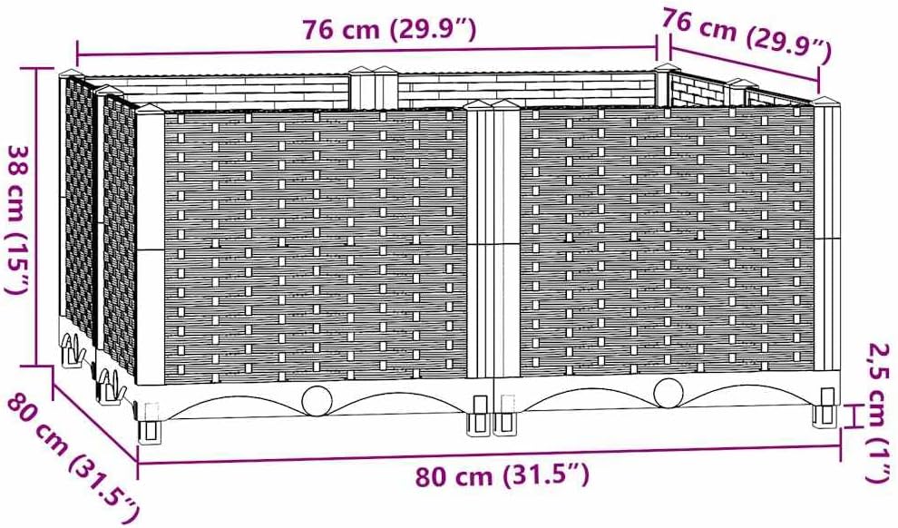 vidaXL Hochbeet Blumenkasten Gartenbeet Pflanzkasten Gemüsebeet Pflanzbeet Frühbeet Pflanzkübel Blum