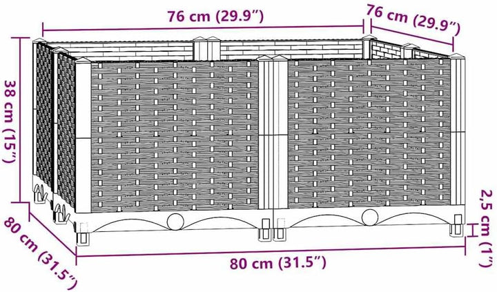 vidaXL Hochbeet, Hochbeet für Garten Balkon Terrasse, Gemüsebeet Pflanzkasten zum Selber Bauen, Blum