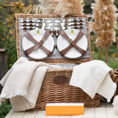 Les Jardins de la Comtesse - Picknickkorb aus Weidengeflecht Concorde für 6 Personen, Kühlbox, Telle