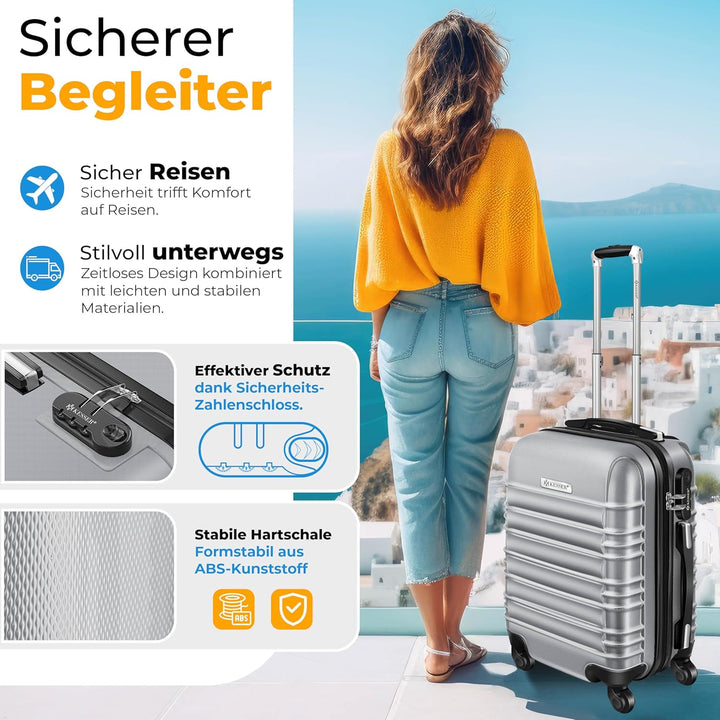 KESSER® 3tlg. Hartschalenkofferset Hartschalenkoffer Trolley Koffer Reisekoffer Reisekofferset Gepäc