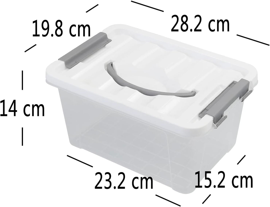 Saedy 6er-pack Aufbewahrungsbox Mit Deckel, 6 L Stapelbare Plastikbox Klein