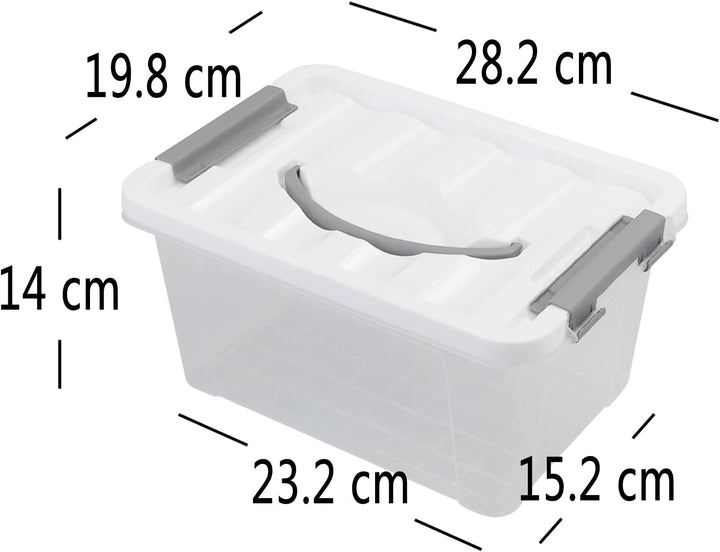 Saedy 6er-pack Aufbewahrungsbox Mit Deckel, 6 L Stapelbare Plastikbox Klein