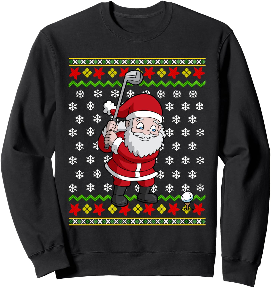 Hässliche Weihnachten Golfen Weihnachtsmann Golf Sweatshirt