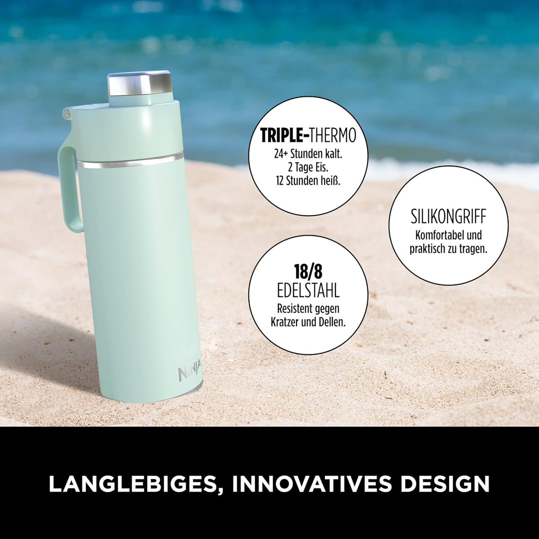 Ninja Thirsti Wasserflasche/Thermobecher to go, 700ml, auslaufsicherer Deckel, für kohlensäurehaltig