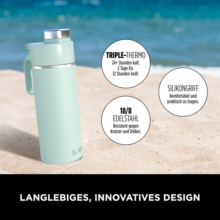 Ninja Thirsti Wasserflasche/Thermobecher to go, 700ml, auslaufsicherer Deckel, für kohlensäurehaltig