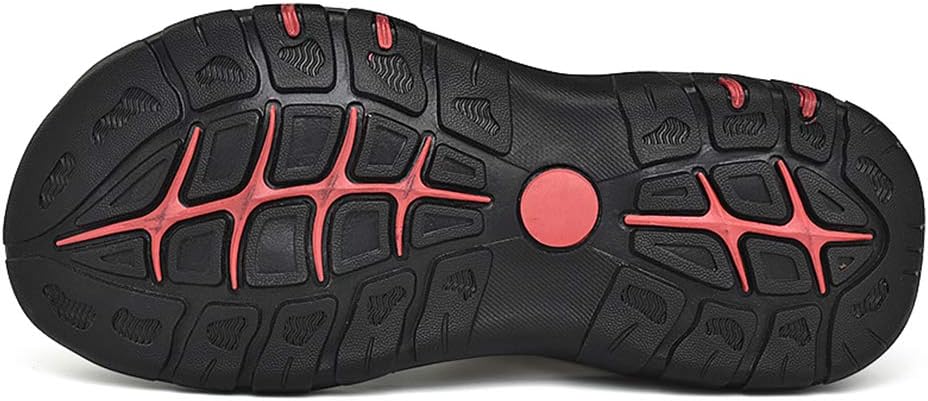 rismart Herren Closed Zu Draussen Sport Trekking Schuhe Leder Sandalen 41 EU Schwarz, 41 EU Schwarz