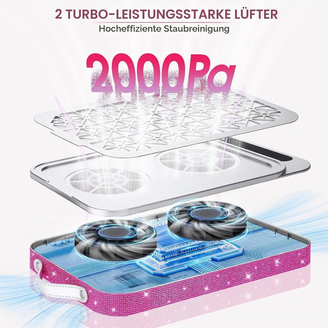 Professioneller Nagelstaub-Sammler, 2000PA leistungsstarker Nagelstaub-Vakuum-Extraktor mit 45 Einwe