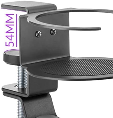 Spacetronik 2-in-1 Headset Halterung & Getränkehalter Tisch – Schwenkbarer Kopfhörer Halter mit Kabe
