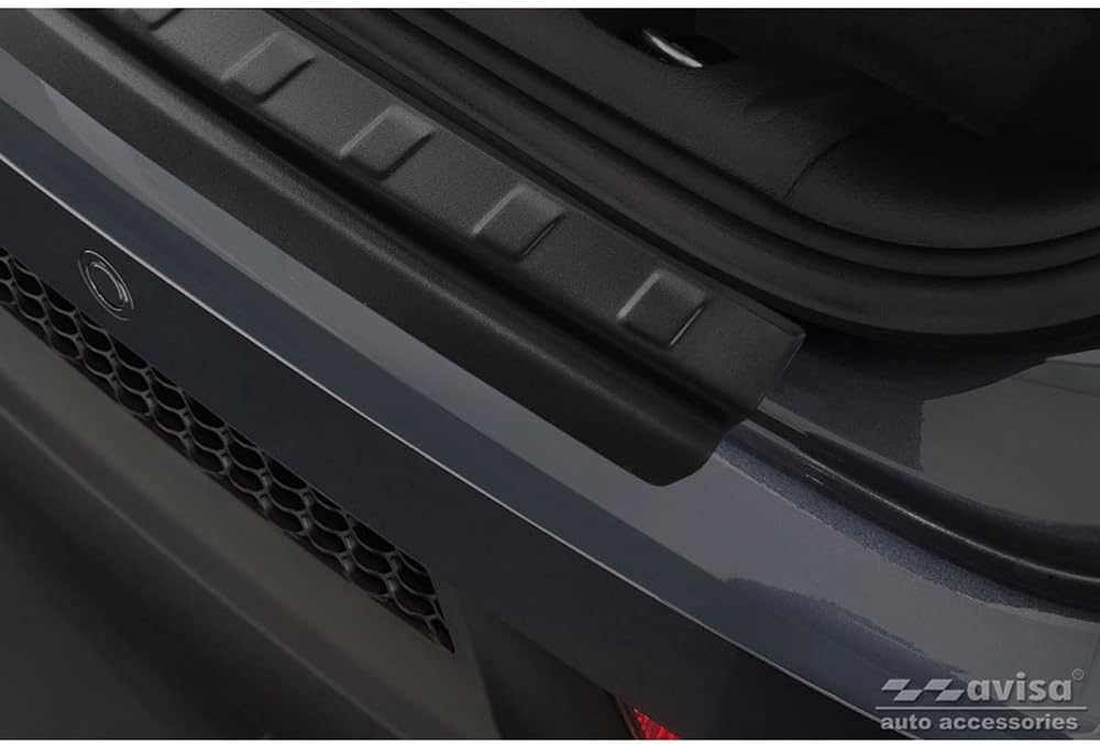 Avisa Matt-schwarz Edelstahl Heckstossstangenschutz kompatibel mit Jeep Compass 2017- 'Ribs'