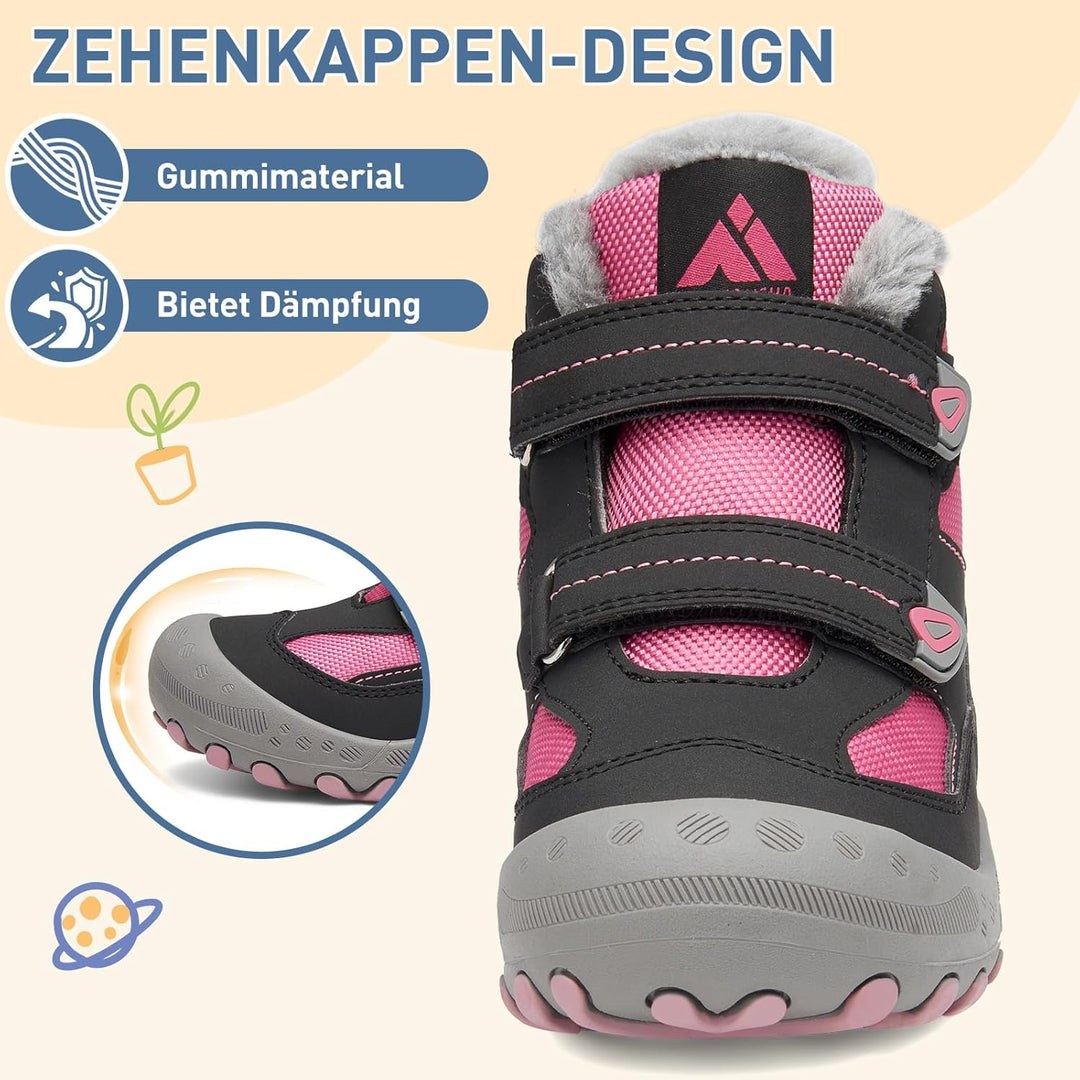 Mishansha Kinder Winterschuhe Mädchen Winterstiefel Warm Schneestiefel Gefüttert Boots Wasserdicht 2
