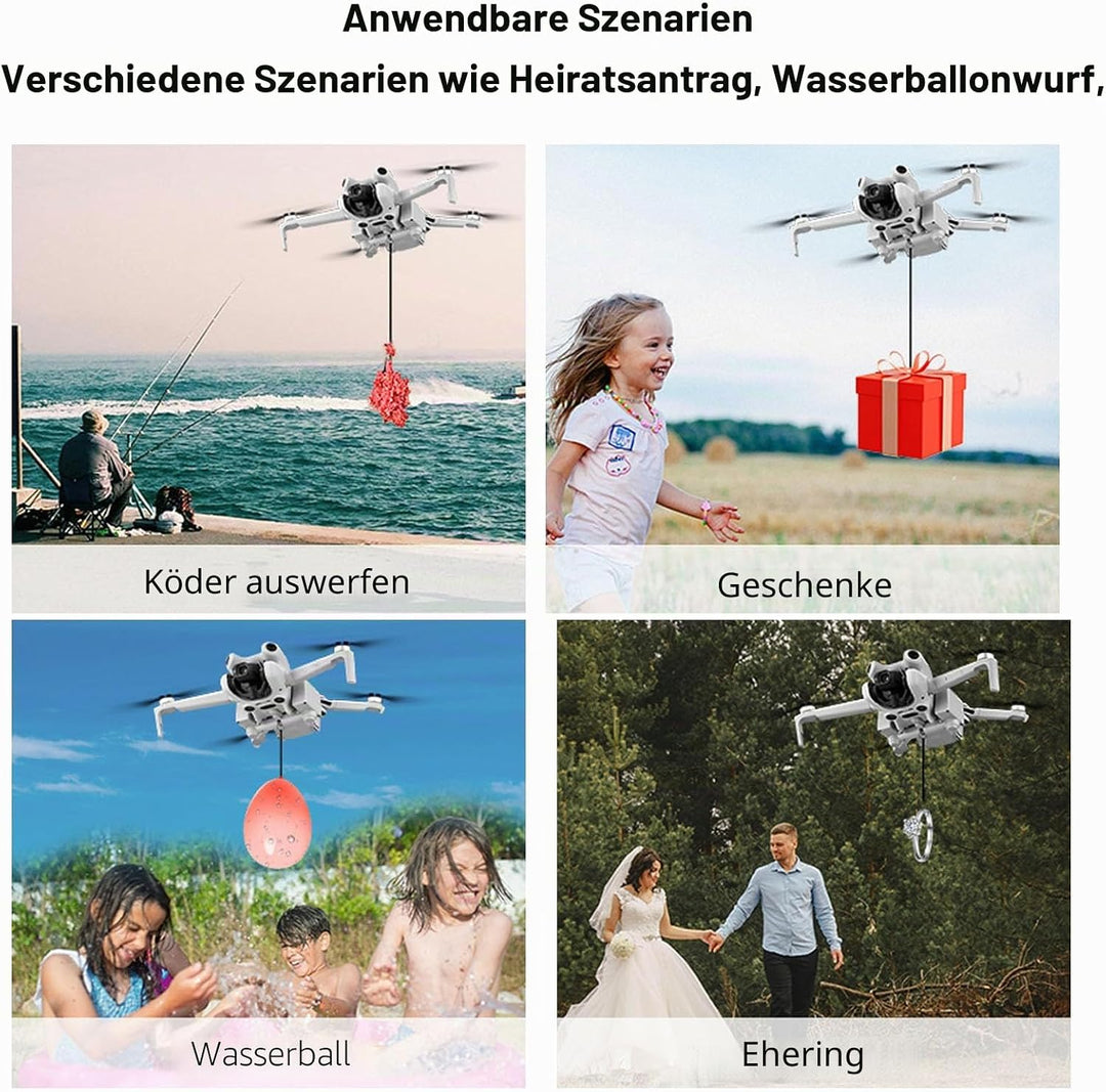 AIR 3 3S Abwurfsystem, Universal Abwurfvorrichtung mit Fernbedienung, 500g Traglast, Leicht (47g), T