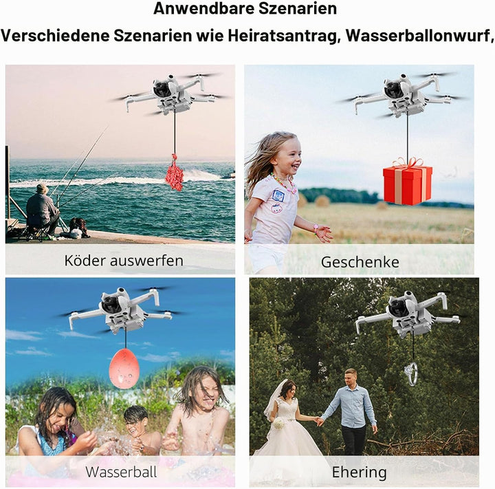 AIR 3 3S Abwurfsystem, Universal Abwurfvorrichtung mit Fernbedienung, 500g Traglast, Leicht (47g), T
