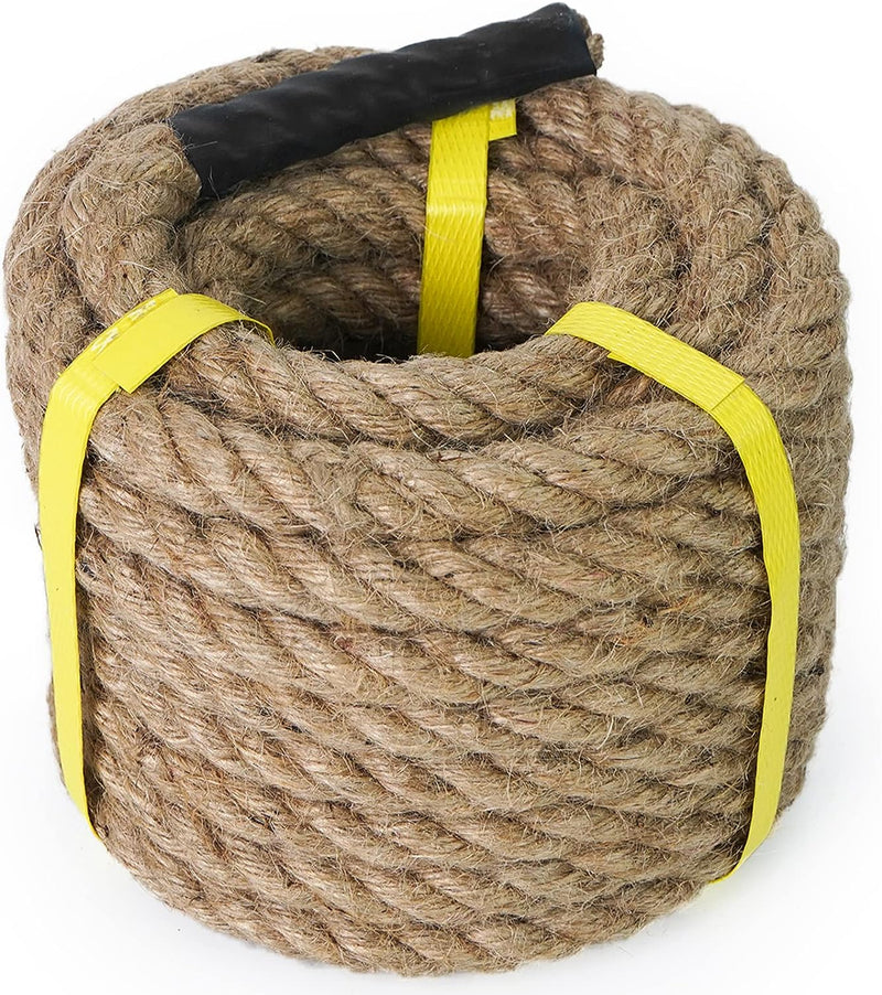 Aoneky Natur Jute Seil 20/25/30/40mm, 15/30M - Ultradickes Hanfseil für Garten Dekoration,Tauziehen,