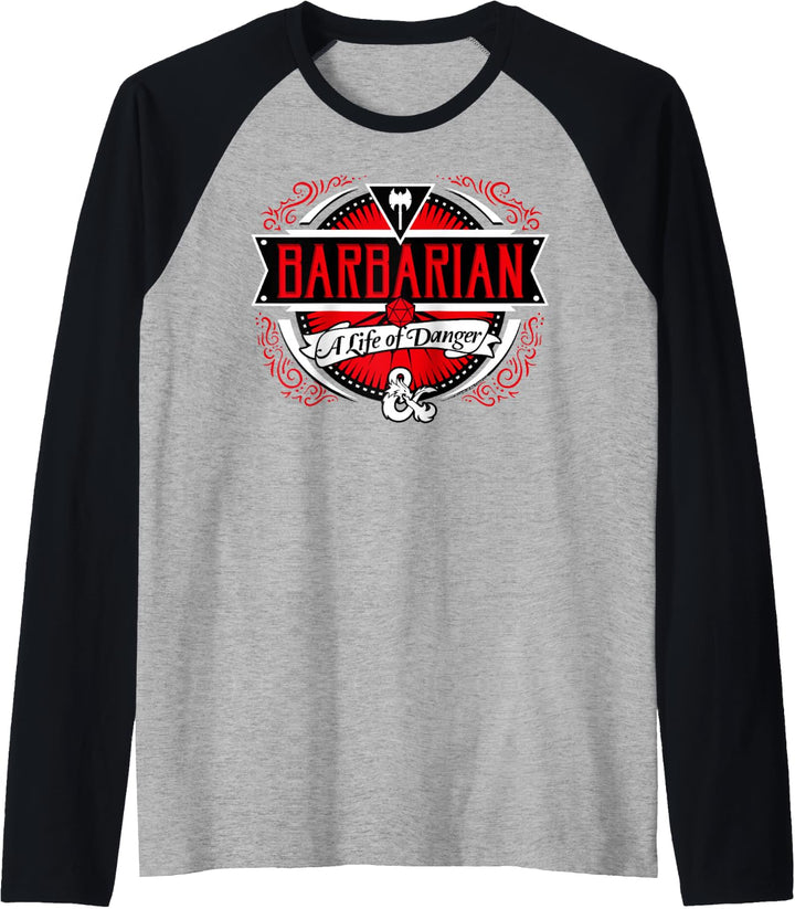 Dungeons &amp; Dragons Barbarian A Life Of Danger Logo Raglan