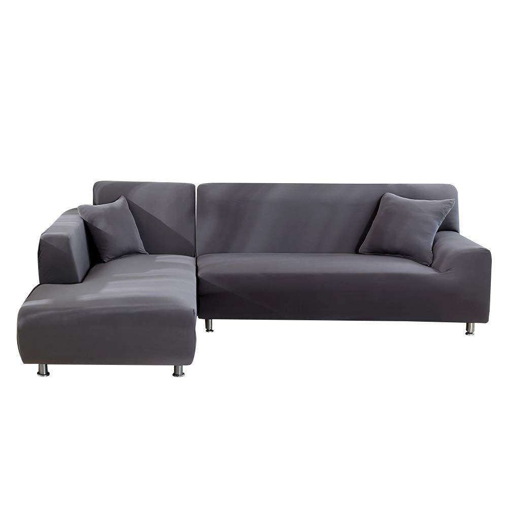 ele ELEOPTION Sofa Überwürfe elastische Stretch Sofabezug 2er Set 3 Sitzer für L Form Sofa inkl. 2 S