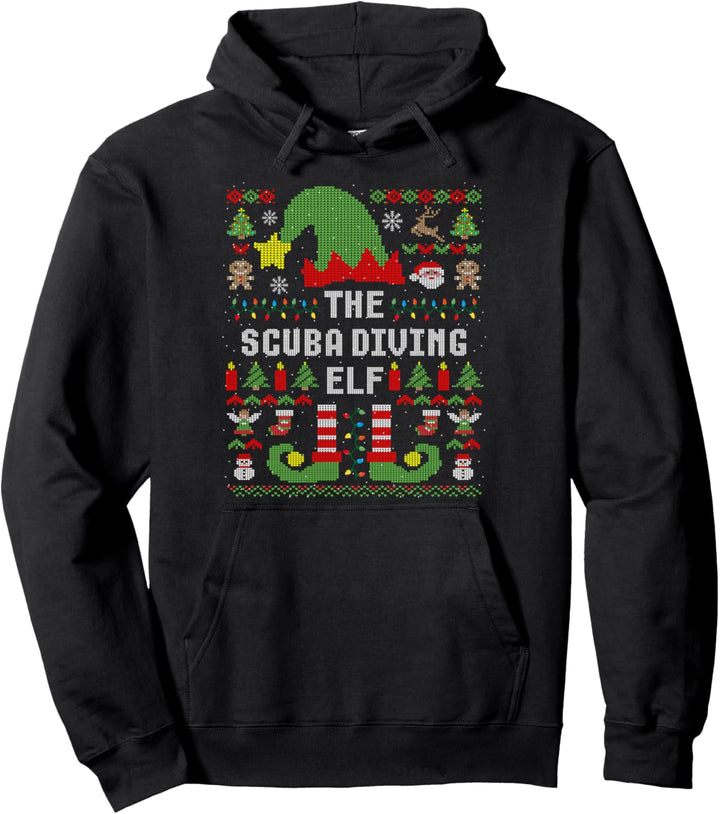 Die Scuba Diving Elf Hässliche Weihnachten Passende Familiengruppe Pullover Hoodie