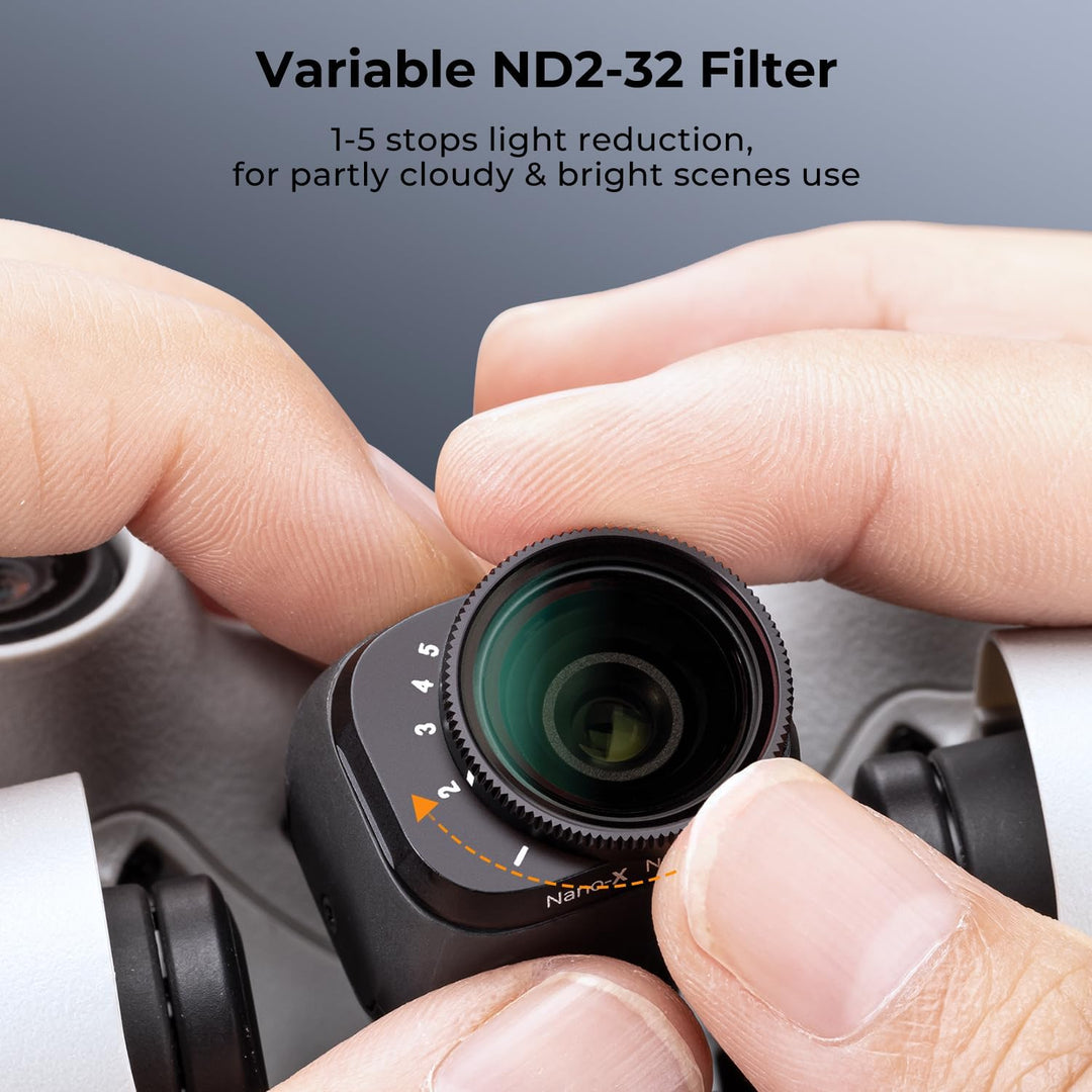 K&F Concept Mini 3,Mini 3 Pro ND Filter, Variabler ND Filter ND2-ND32,1-5 Stop Graufilter kompatibel