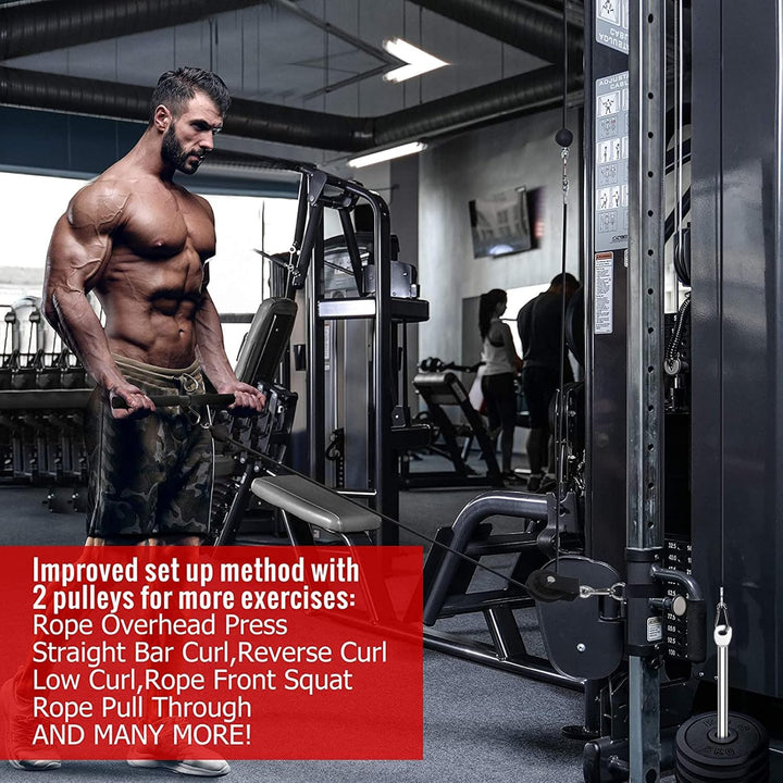 Taeku Seilzug-Fitness, Verbesserte Gewicht Seilzugsystem für LAT Pull Down Bizeps Curl Trizeps Armtr