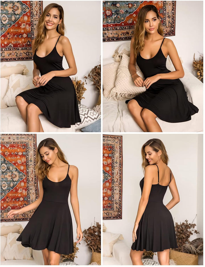 UNibelle Damen Sommerkleid Blumenmuster Kleid V-Ausschnitt Strandkleid Verstellbaren Spaghettiträger