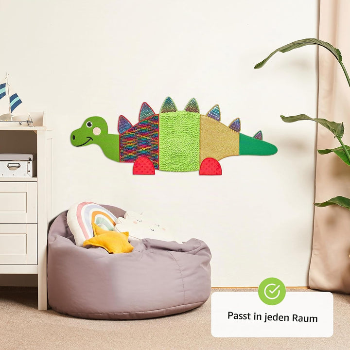 ODOXIA Sensorik-Wandpaneel für Kinder | Fühlen, Erleben &amp; Lernen | Dinosaurier-Spielzeug für Sensori