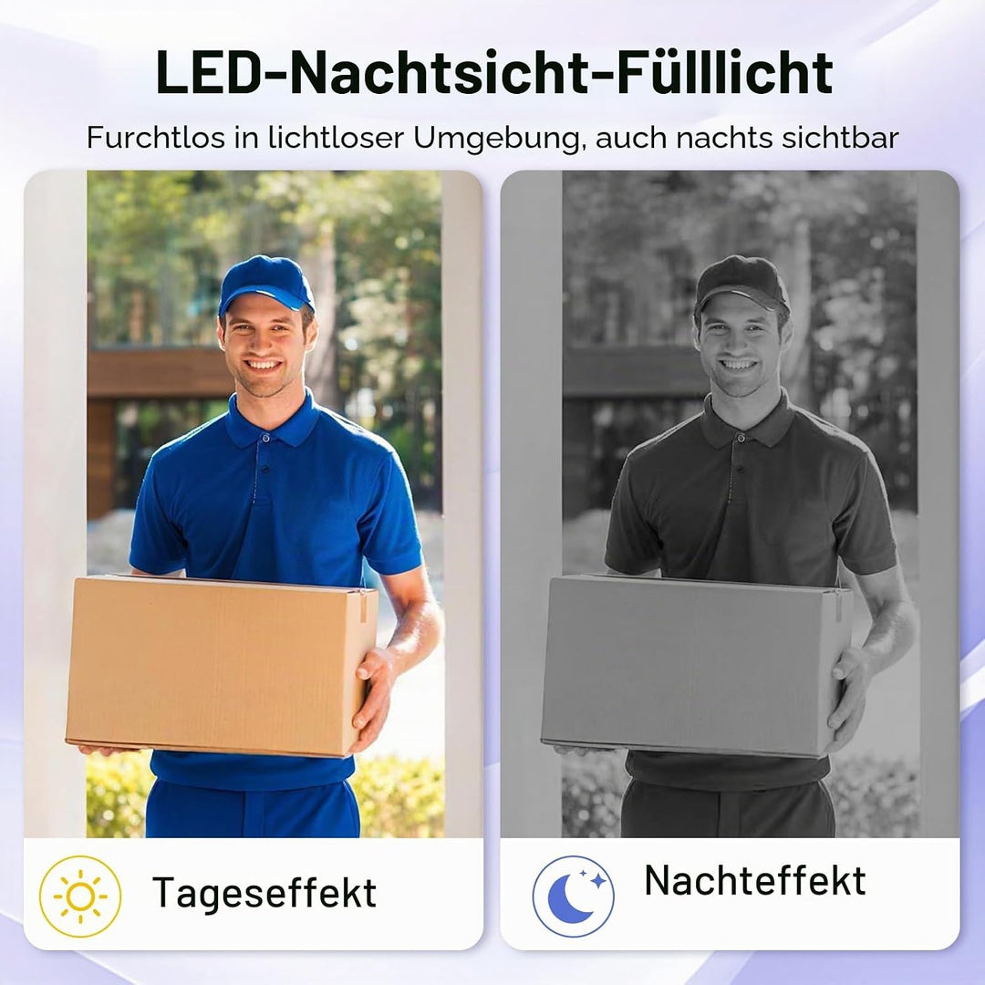 Kabellose Türklingel mit Kamera1080P Video,Kabellose Video Türklingel Kamera mit 4,3Zoll Bildschirm,