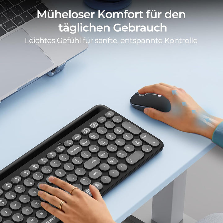 seenda MOU001 Bluetooth Maus, USB + Dual-Bluetooth 3 Geräte Verbindung, Maus Kabellos mit 3 DPI-Stuf