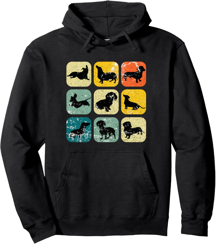 Retro Dackel Dachshund Herrchen Frauchen Vintage old school Pullover Hoodie