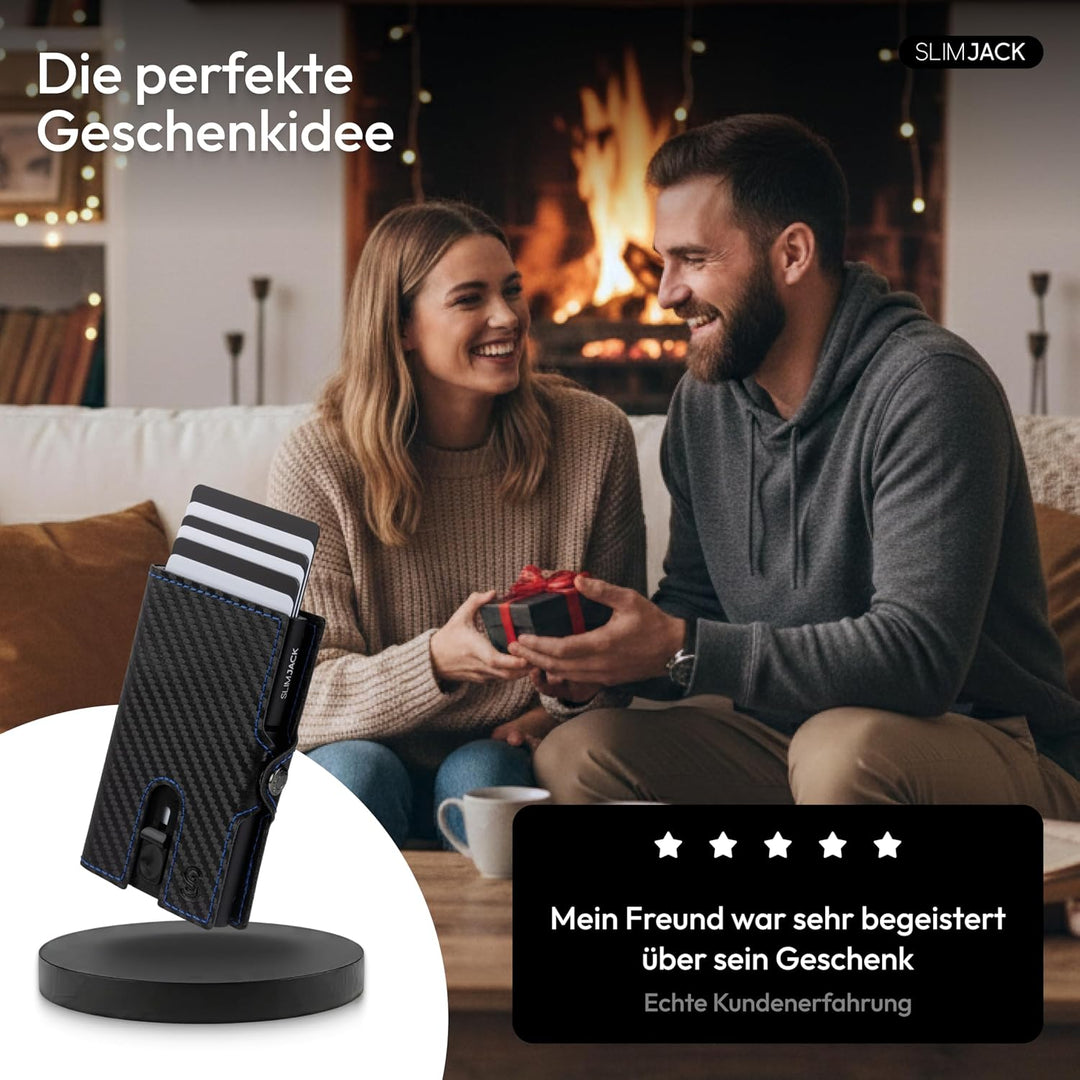 SLIMJACK Smart Wallet mit Münzfach - Kreditkartenetui mit RFID-Schutz - Geldbeutel für Herren - Alum