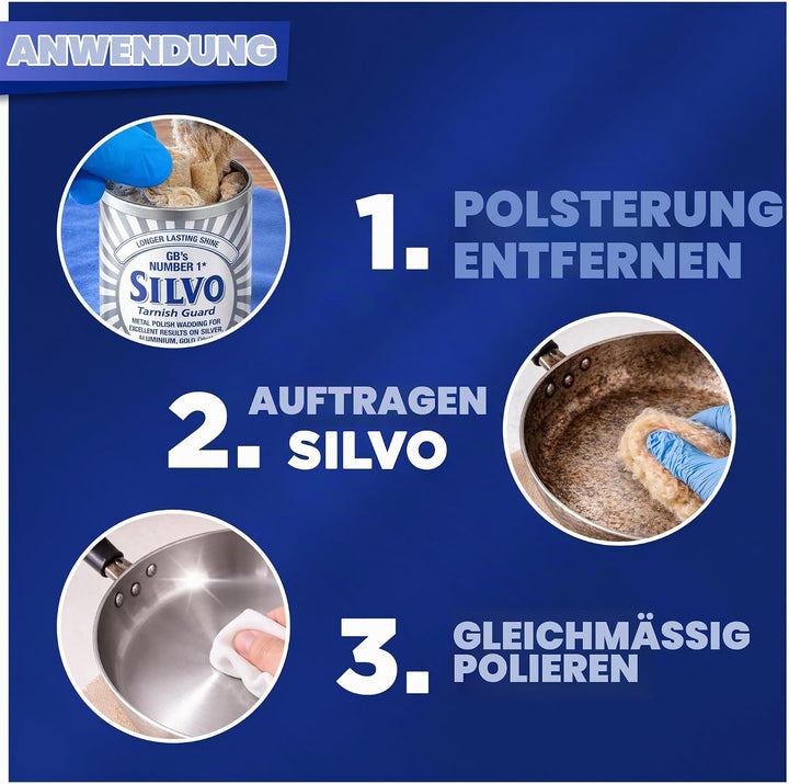 Silvo Polierwatte als Anlaufschutz für Silber, 3er Pack
