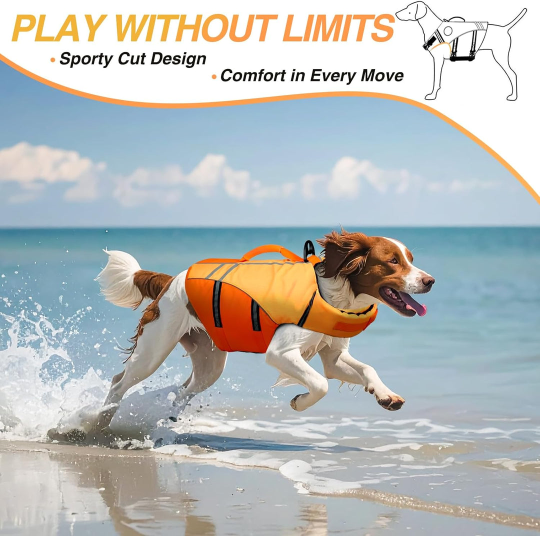 VIVAGLORY Sports Style Schwimmweste Hund, Hundeschwimmweste für Bootfahren, Auftrieb & Schwimmhilfe,
