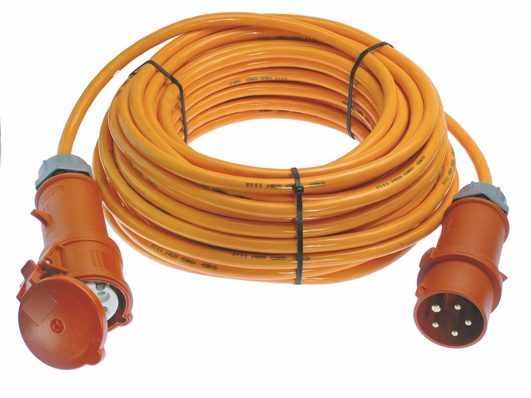 as - Schwabe 59626 CEE-Verlängerung 400V / 32A, 10 m H07BQ-F 5G4, IP44 Gewerbe, Baustelle, orange 32