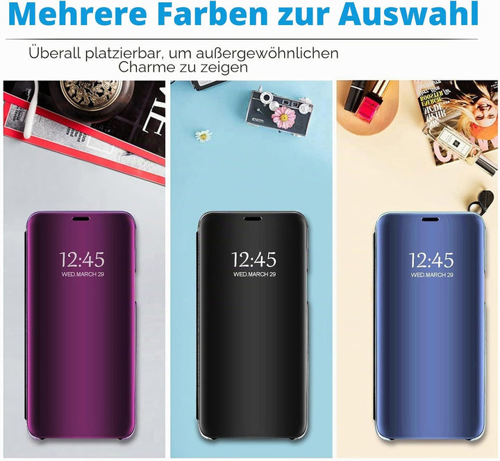 für Samsung S26 Ultra Hülle Clear View Spiegel Handyhülle für Samsung Galaxy S26 Ultra Flip Case Han