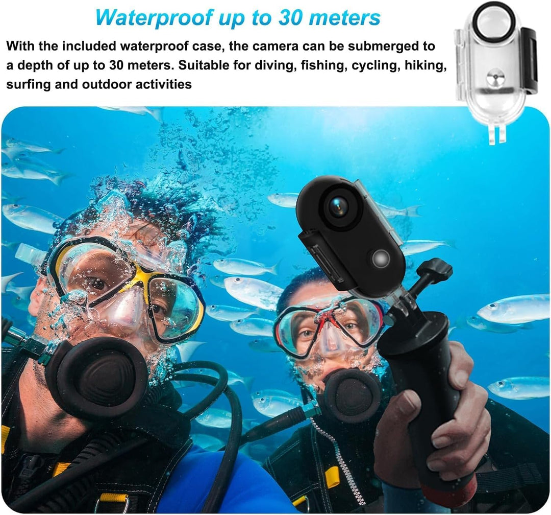 4K Mini Daumen Action Kamera, Tragbare Vlogging-Kamera Wasserdicht 360° 4K Body Cam, Daumengrösse Wi