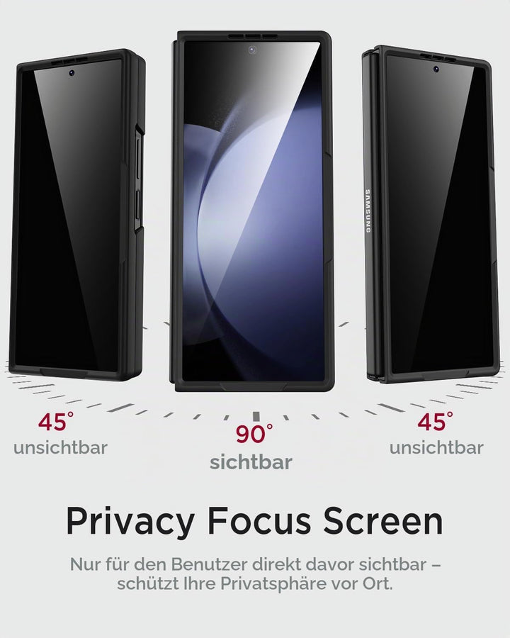Miimall Kompatibel mit Samsung Galaxy Z Fold 5 Hülle mit S-Pen & Stifthalter, [Anti-SPY Displayschut